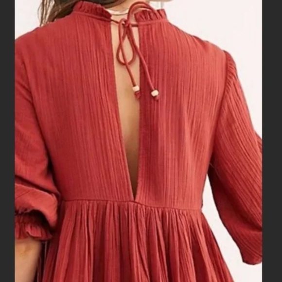 Free People Tan Gauzy Mini Dress - Picture 3 of 14